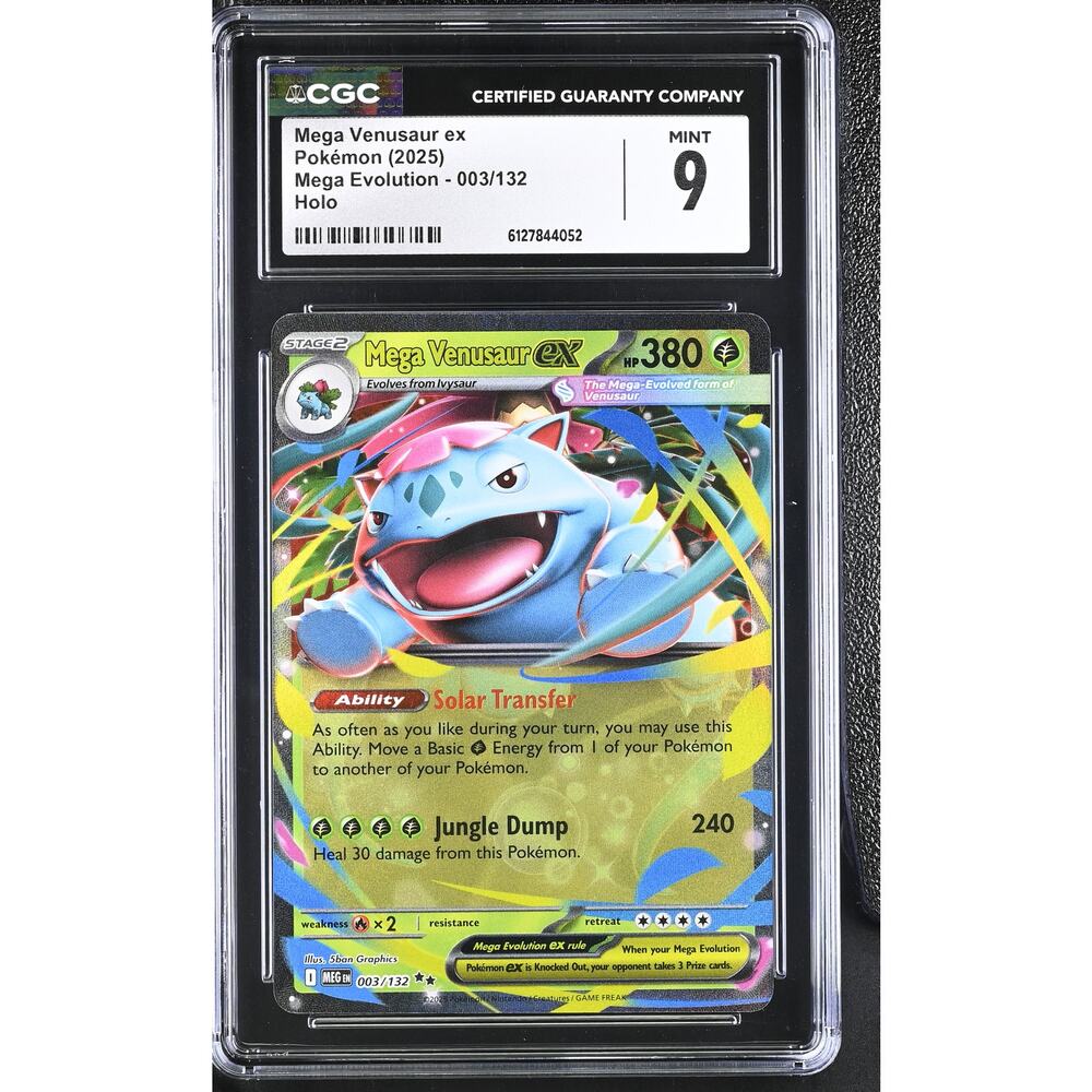 CGC 9 MINT Mega Venusaur ex 003/132 Pokémon 2025 Mega Evolution Holo Graded